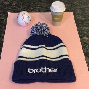 Brother Blue & White Beanie